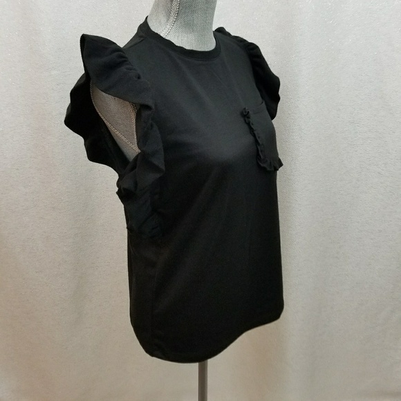 *1 Left* NWT Drew Black Ruffle Top Sz XS - Picture 5 of 6